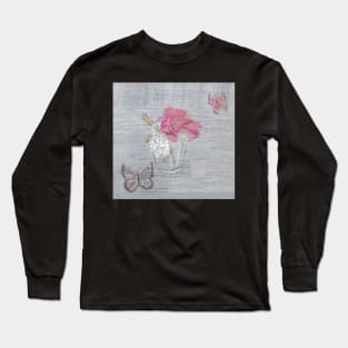 Glass with Flowers Long Sleeve T-Shirt